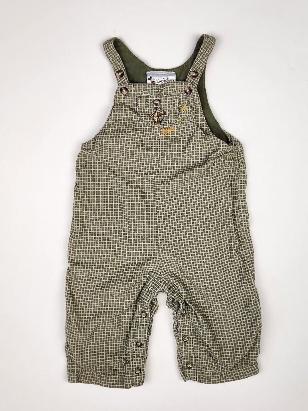 Walt Disney World Winnie The Pooh Tigger Plaid Corduroy Overalls 12 months